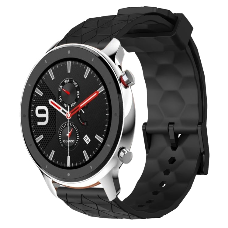 For Amazfit GTR 4 22mm Football Pattern Solid Color Silicone Watch Band
