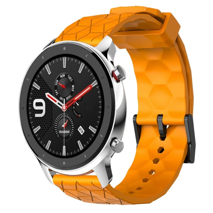 For Amazfit GTR 4 22mm Football Pattern Solid Color Silicone Watch Band