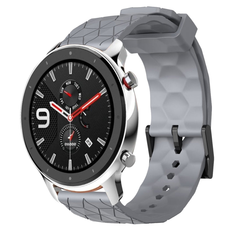 For Amazfit GTR 4 22mm Football Pattern Solid Color Silicone Watch Band