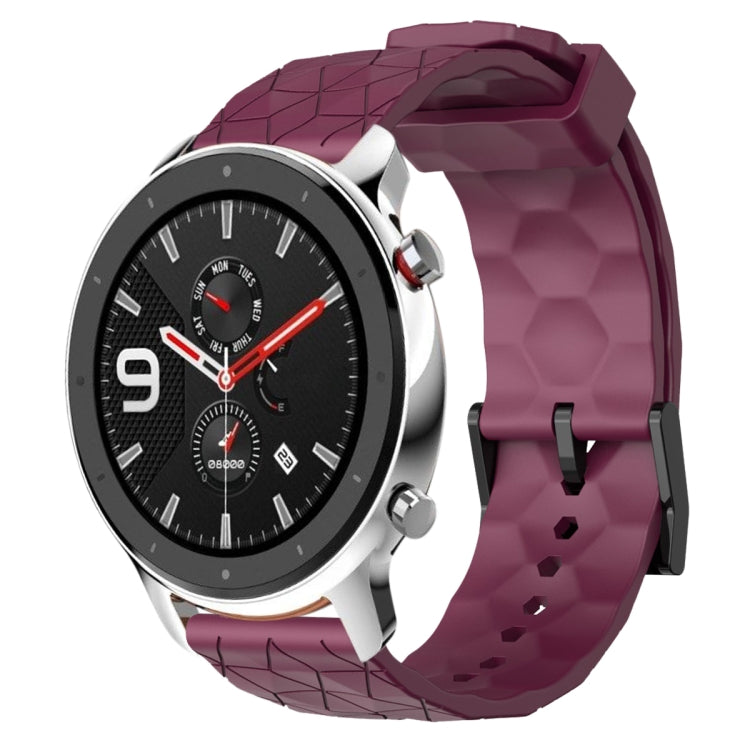For Amazfit GTR 4 22mm Football Pattern Solid Color Silicone Watch Band