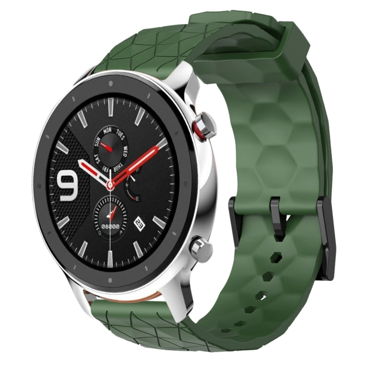 For Amazfit GTR 4 22mm Football Pattern Solid Color Silicone Watch Band