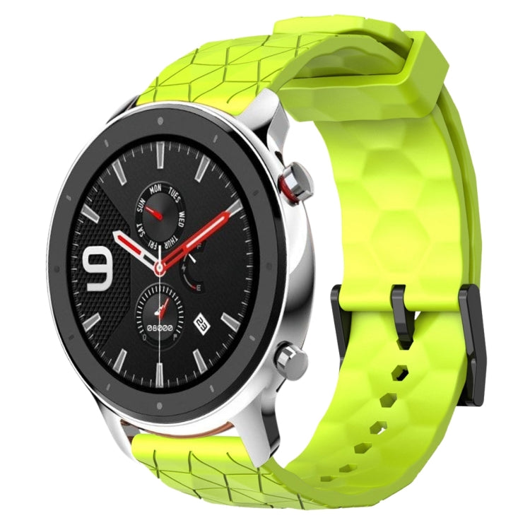 For Amazfit GTR 4 22mm Football Pattern Solid Color Silicone Watch Band
