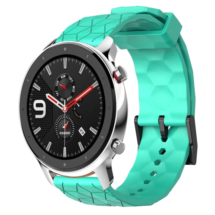 For Amazfit GTR 4 22mm Football Pattern Solid Color Silicone Watch Band