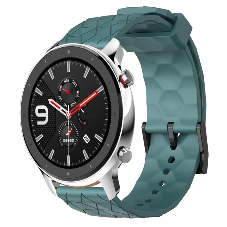 For Amazfit GTR 4 22mm Football Pattern Solid Color Silicone Watch Band
