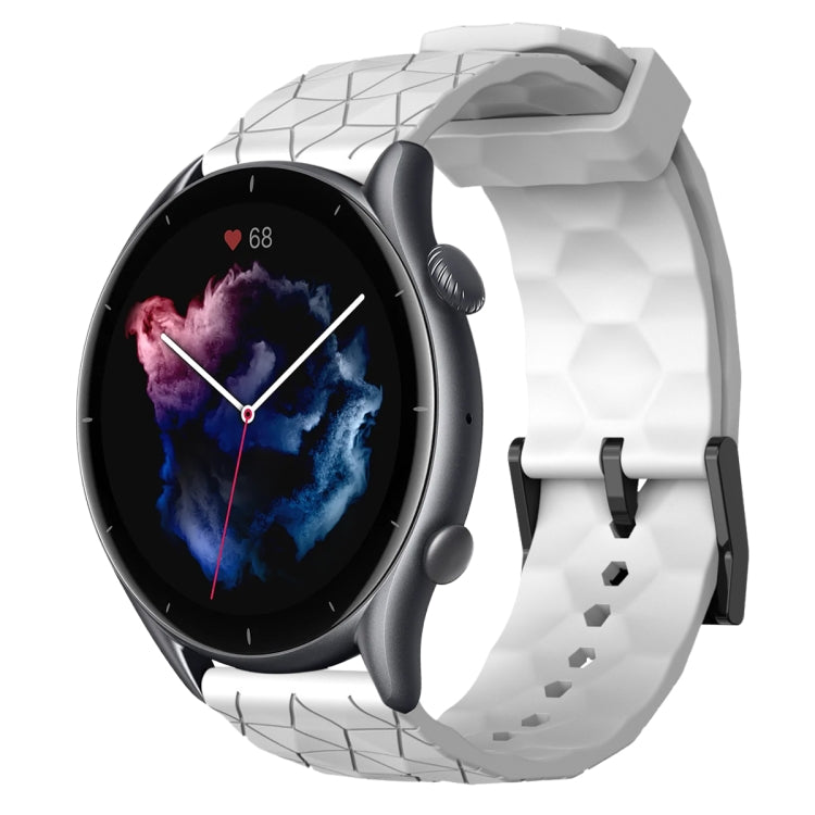 For Amazfit GTR 3 22mm Football Pattern Solid Color Silicone Watch Band