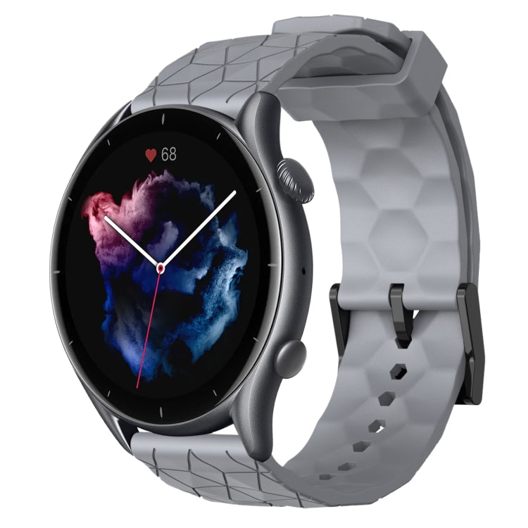 For Amazfit GTR 3 22mm Football Pattern Solid Color Silicone Watch Band