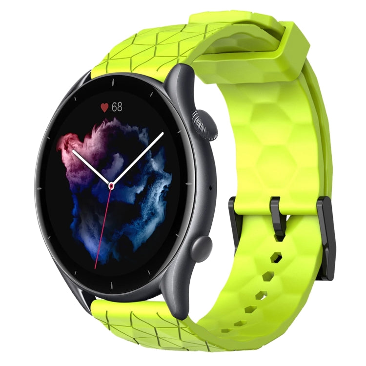 For Amazfit GTR 3 22mm Football Pattern Solid Color Silicone Watch Band