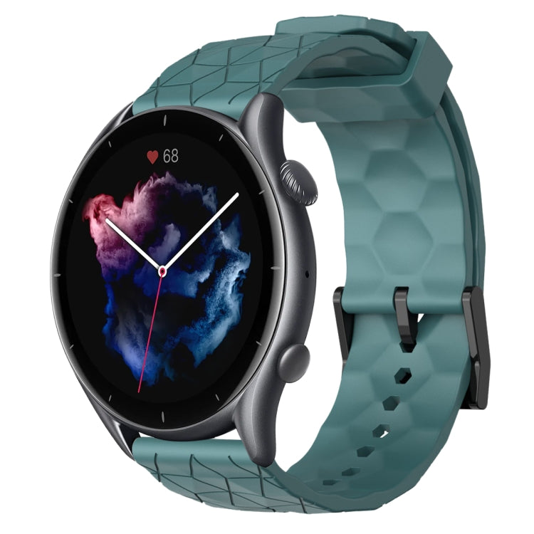 For Amazfit GTR 3 22mm Football Pattern Solid Color Silicone Watch Band