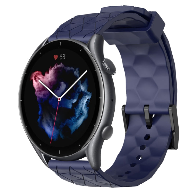 For Amazfit GTR 3 Pro 22mm Football Pattern Solid Color Silicone Watch Band