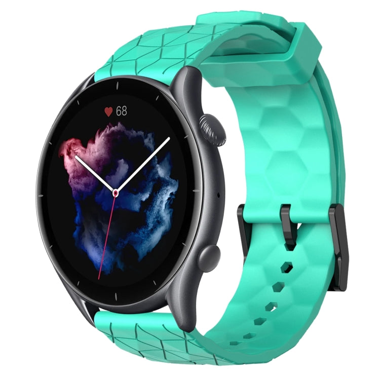 For Amazfit GTR 3 Pro 22mm Football Pattern Solid Color Silicone Watch Band