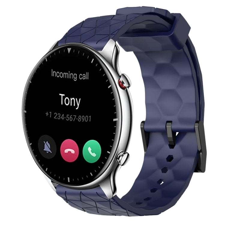 For Amazfit GTR 2 22mm Football Pattern Solid Color Silicone Watch Band