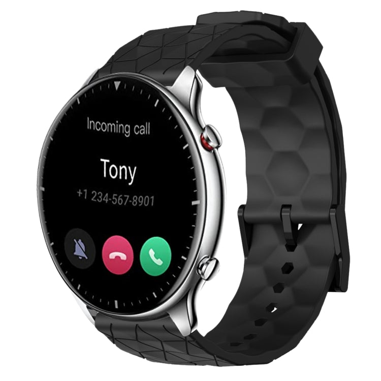 For Amazfit GTR 2 22mm Football Pattern Solid Color Silicone Watch Band