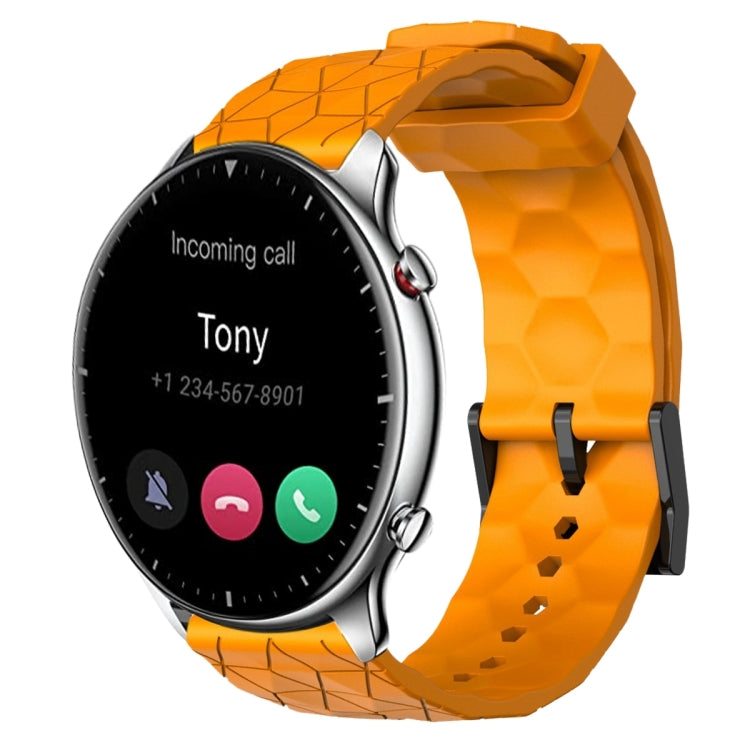 For Amazfit GTR 2 22mm Football Pattern Solid Color Silicone Watch Band
