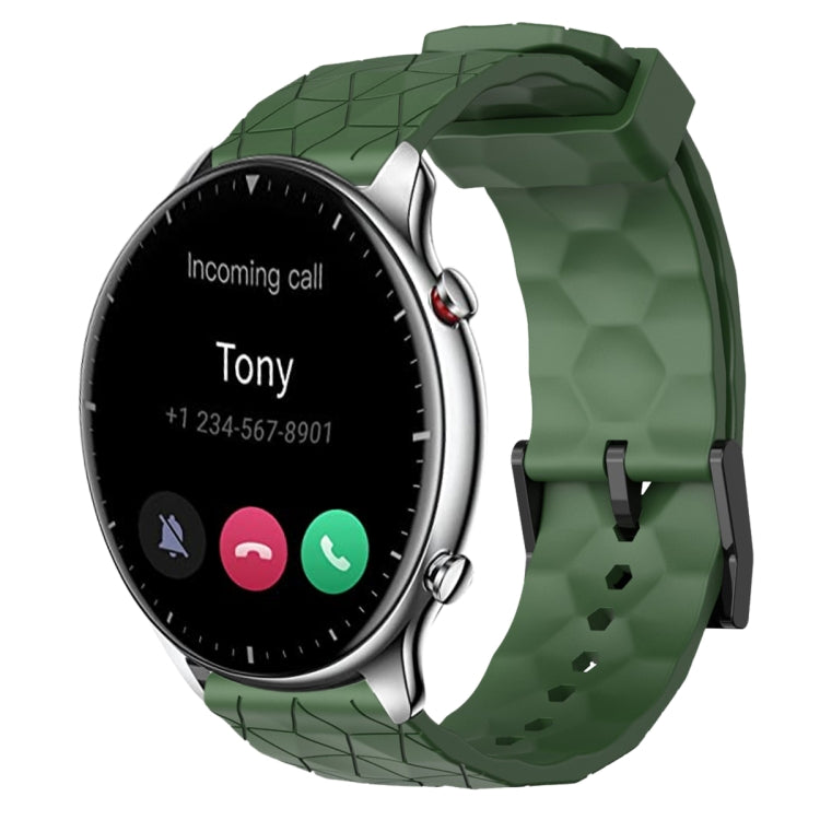 For Amazfit GTR 2 22mm Football Pattern Solid Color Silicone Watch Band