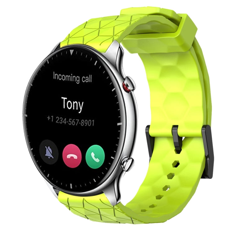 For Amazfit GTR 2 22mm Football Pattern Solid Color Silicone Watch Band