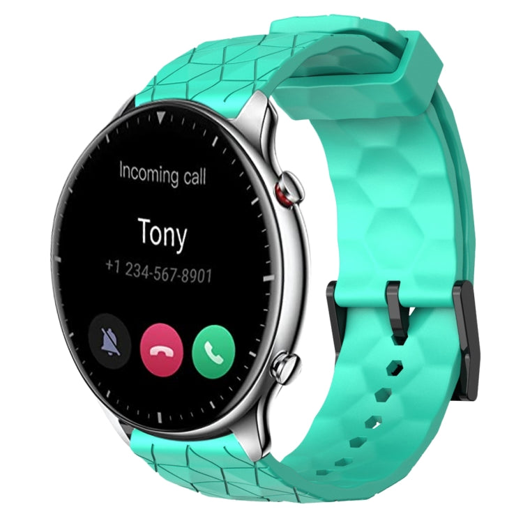 For Amazfit GTR 2 22mm Football Pattern Solid Color Silicone Watch Band