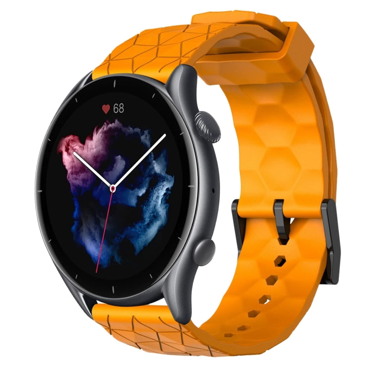 For Amazfit 3 22mm Football Pattern Solid Color Silicone Watch Band
