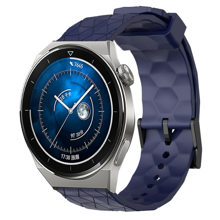 For Huawei Watch GT3 Pro 46mm 22mm Football Pattern Solid Color Silicone Watch Band