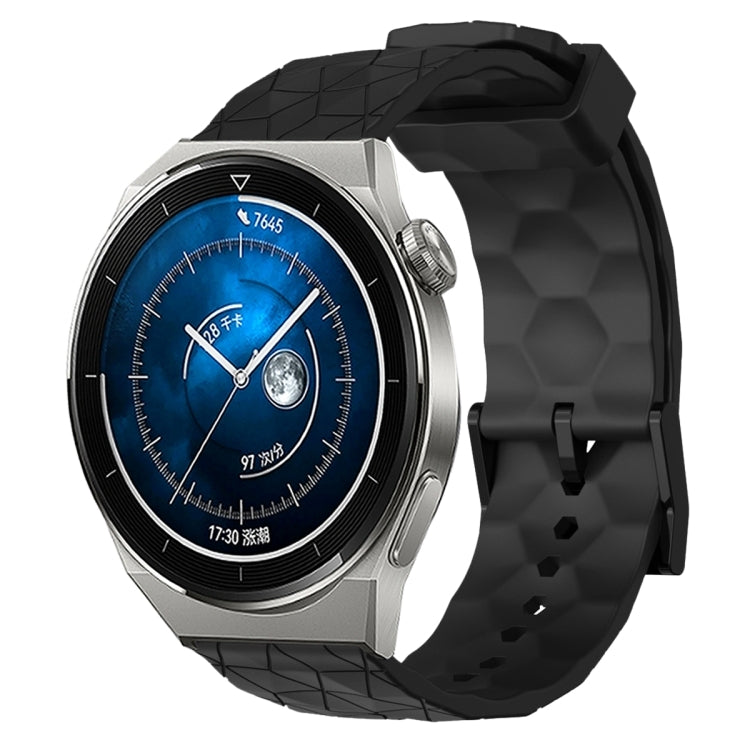 For Huawei Watch GT3 Pro 46mm 22mm Football Pattern Solid Color Silicone Watch Band