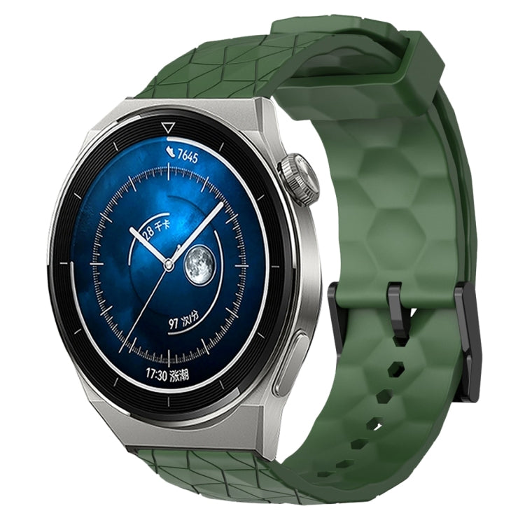 For Huawei Watch GT3 Pro 46mm 22mm Football Pattern Solid Color Silicone Watch Band
