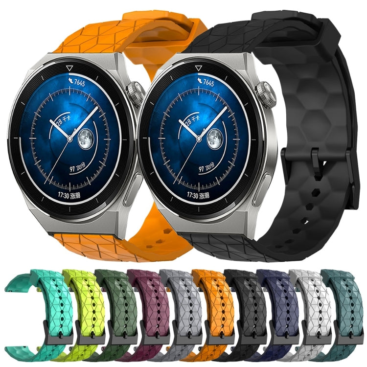 For Huawei Watch GT3 Pro 46mm 22mm Football Pattern Solid Color Silicone Watch Band