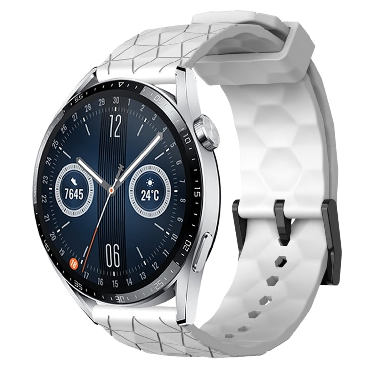 For Huawei Watch GT3 46mm 22mm Football Pattern Solid Color Silicone Watch Band