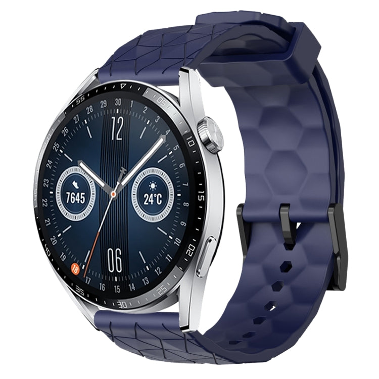 For Huawei Watch GT3 46mm 22mm Football Pattern Solid Color Silicone Watch Band