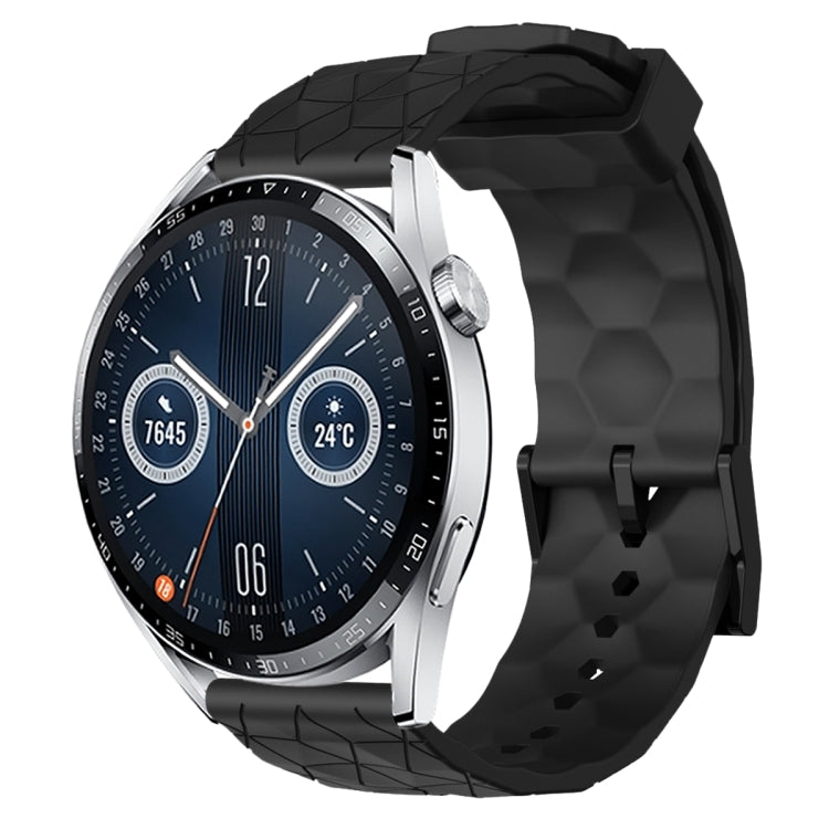 For Huawei Watch GT3 46mm 22mm Football Pattern Solid Color Silicone Watch Band