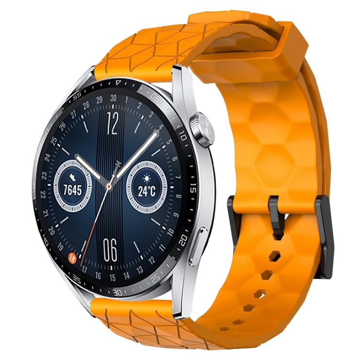 For Huawei Watch GT3 46mm 22mm Football Pattern Solid Color Silicone Watch Band