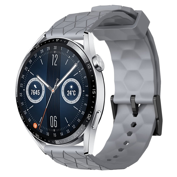 For Huawei Watch GT3 46mm 22mm Football Pattern Solid Color Silicone Watch Band