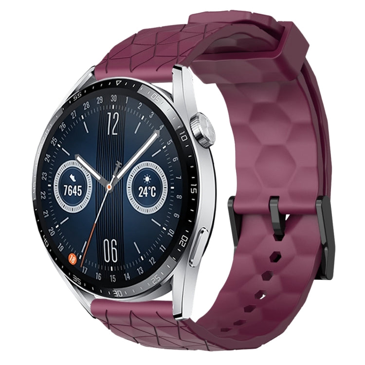 For Huawei Watch GT3 46mm 22mm Football Pattern Solid Color Silicone Watch Band