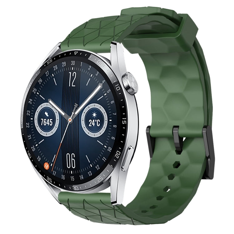 For Huawei Watch GT3 46mm 22mm Football Pattern Solid Color Silicone Watch Band