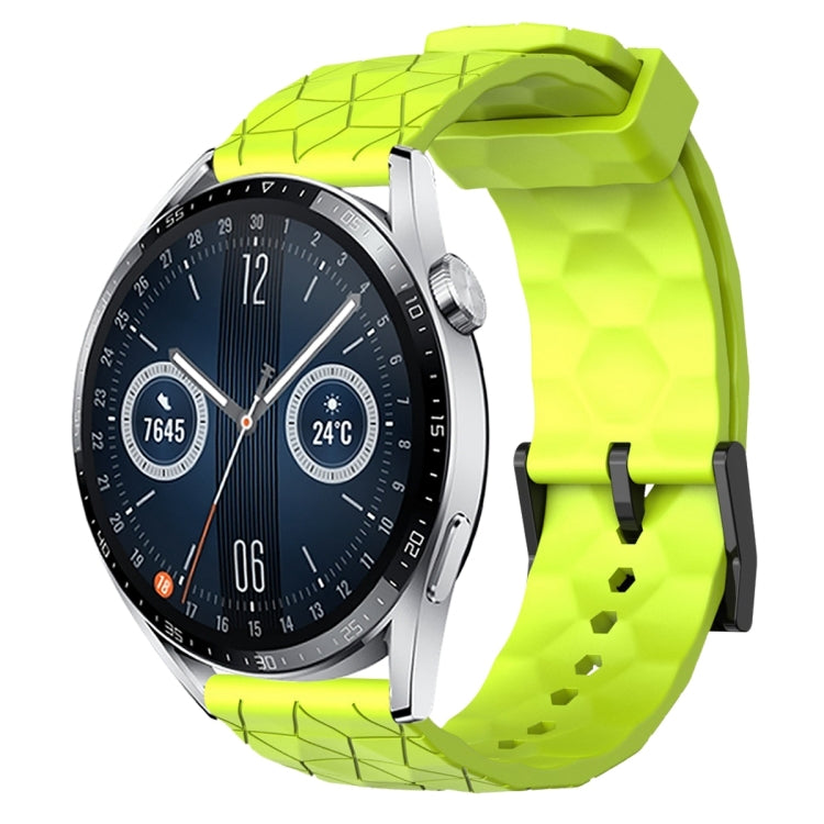For Huawei Watch GT3 46mm 22mm Football Pattern Solid Color Silicone Watch Band