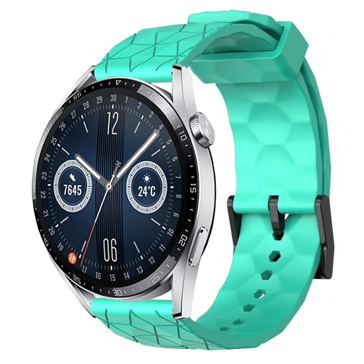For Huawei Watch GT3 46mm 22mm Football Pattern Solid Color Silicone Watch Band
