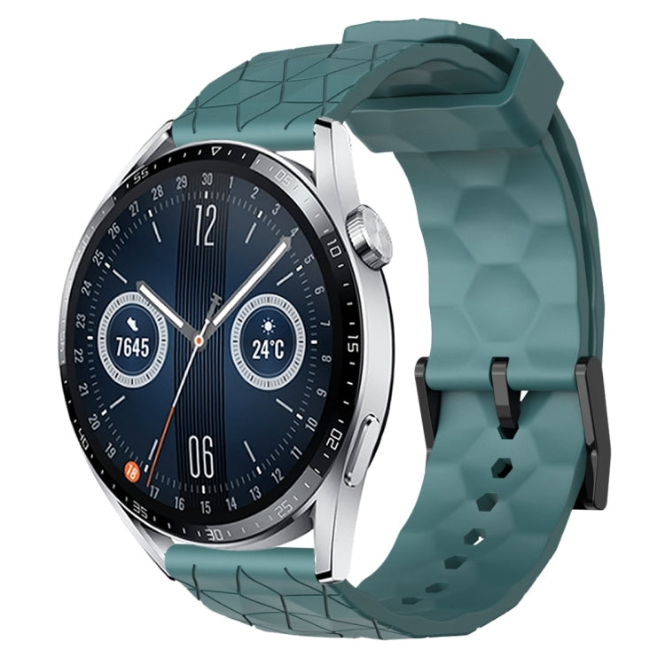 For Huawei Watch GT3 46mm 22mm Football Pattern Solid Color Silicone Watch Band