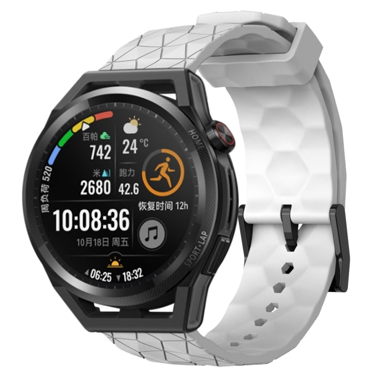 For Huawei Watch GT Runner 22mm Football Pattern Solid Color Silicone Watch Band