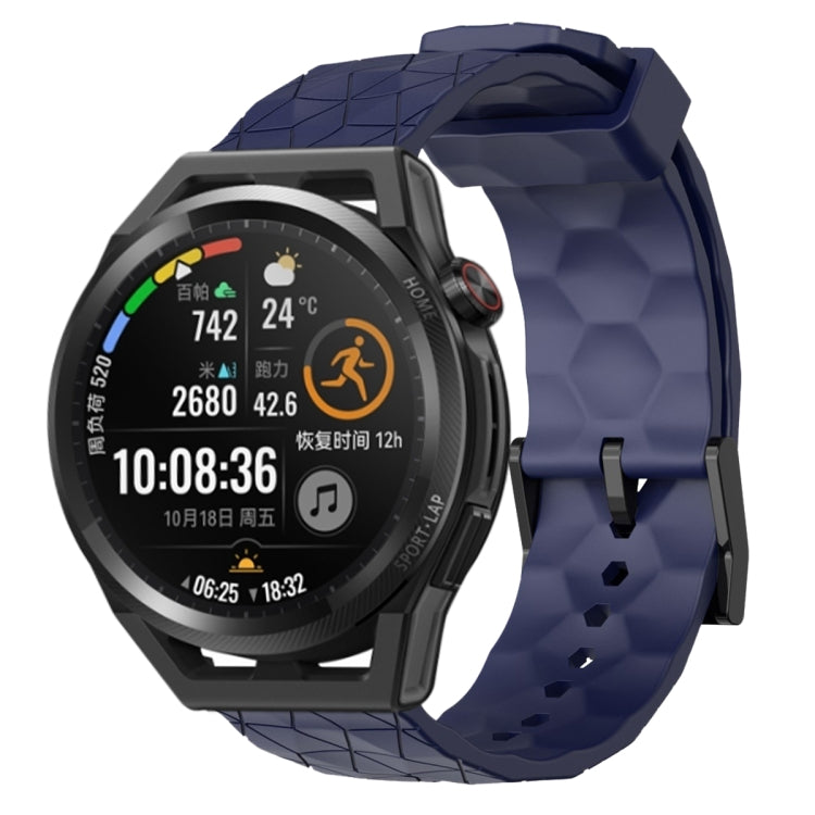 For Huawei Watch GT Runner 22mm Football Pattern Solid Color Silicone Watch Band