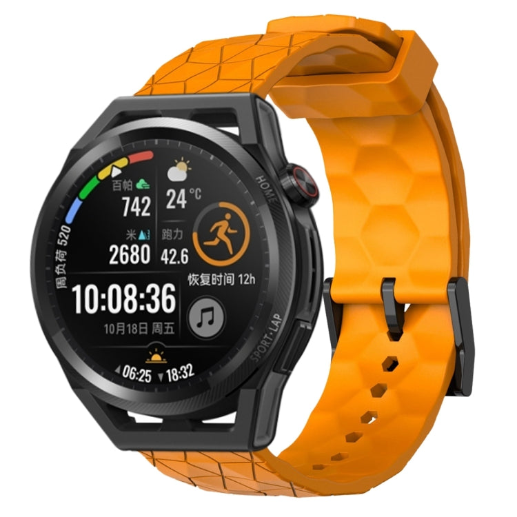 For Huawei Watch GT Runner 22mm Football Pattern Solid Color Silicone Watch Band