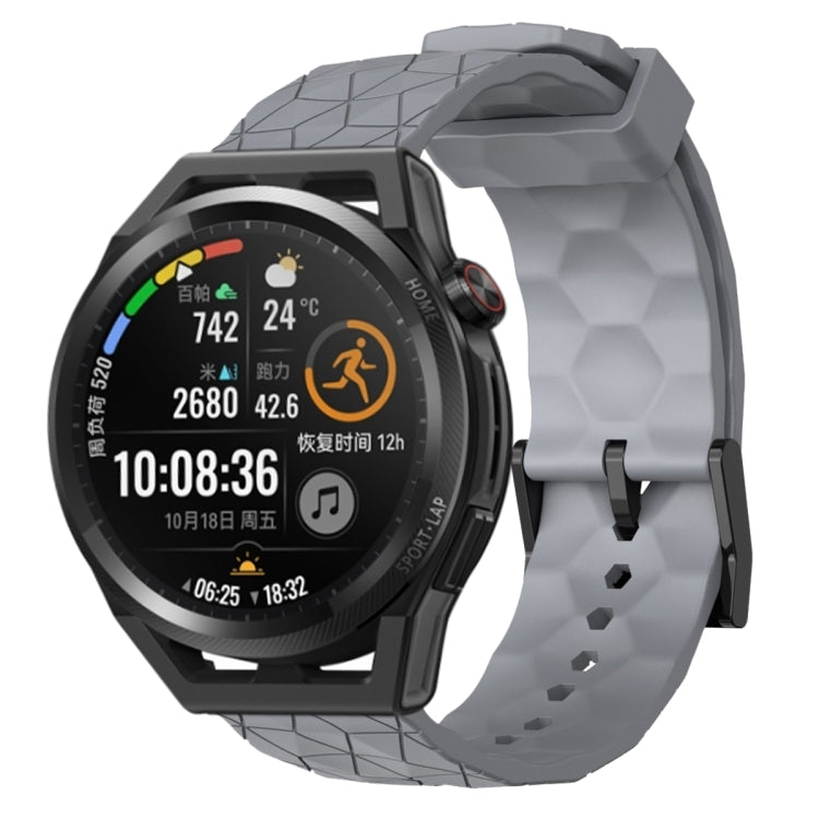 For Huawei Watch GT Runner 22mm Football Pattern Solid Color Silicone Watch Band