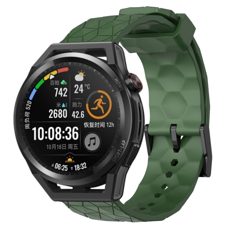 For Huawei Watch GT Runner 22mm Football Pattern Solid Color Silicone Watch Band