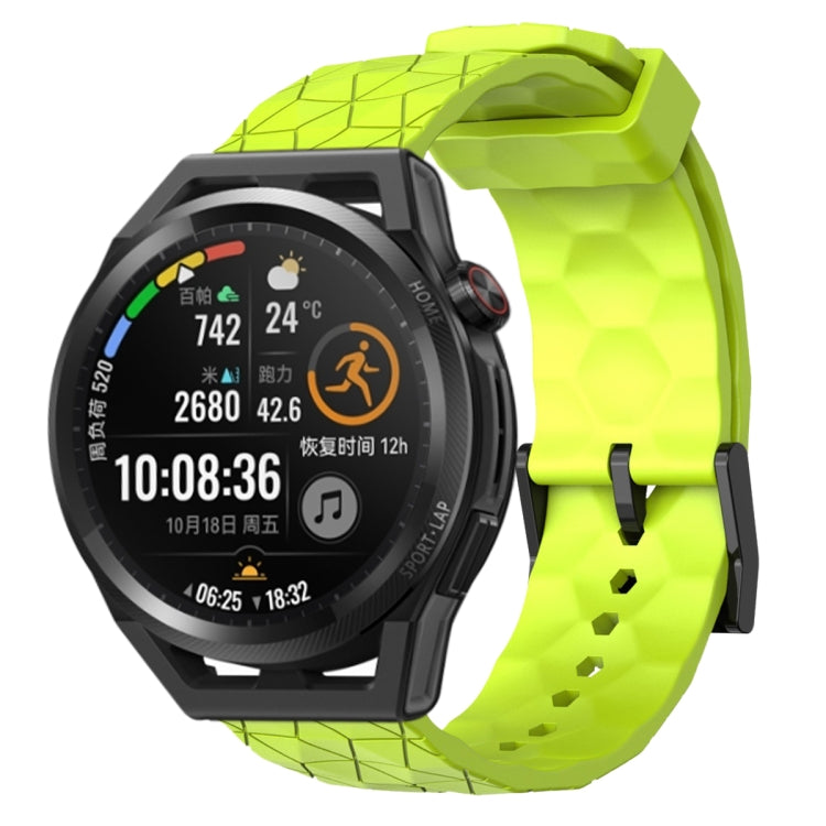 For Huawei Watch GT Runner 22mm Football Pattern Solid Color Silicone Watch Band
