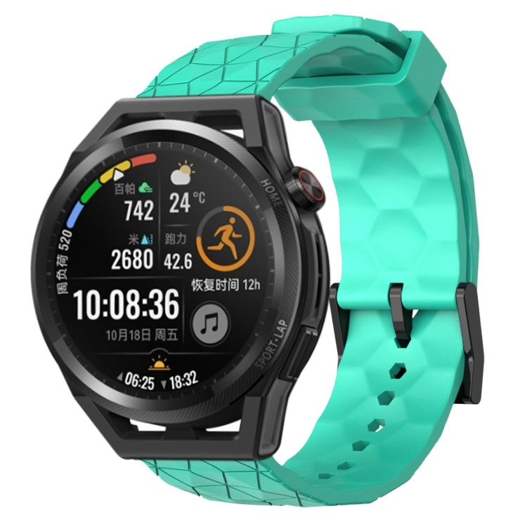For Huawei Watch GT Runner 22mm Football Pattern Solid Color Silicone Watch Band
