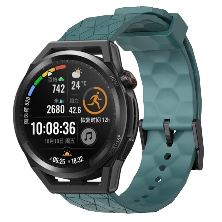 For Huawei Watch GT Runner 22mm Football Pattern Solid Color Silicone Watch Band