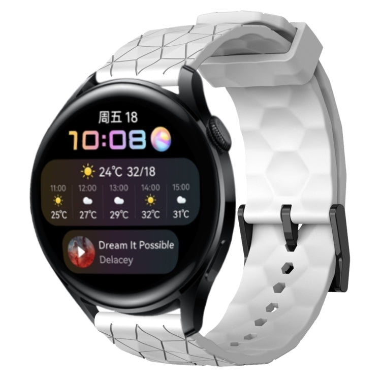 For Huawei Watch 3 22mm Football Pattern Solid Color Silicone Watch Band