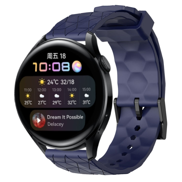 For Huawei Watch 3 22mm Football Pattern Solid Color Silicone Watch Band