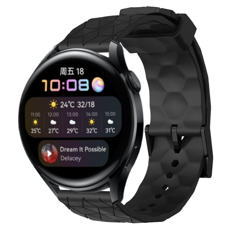 For Huawei Watch 3 22mm Football Pattern Solid Color Silicone Watch Band