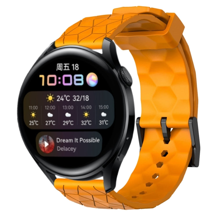 For Huawei Watch 3 22mm Football Pattern Solid Color Silicone Watch Band