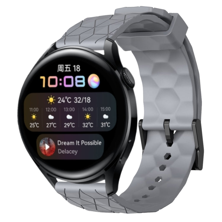 For Huawei Watch 3 22mm Football Pattern Solid Color Silicone Watch Band