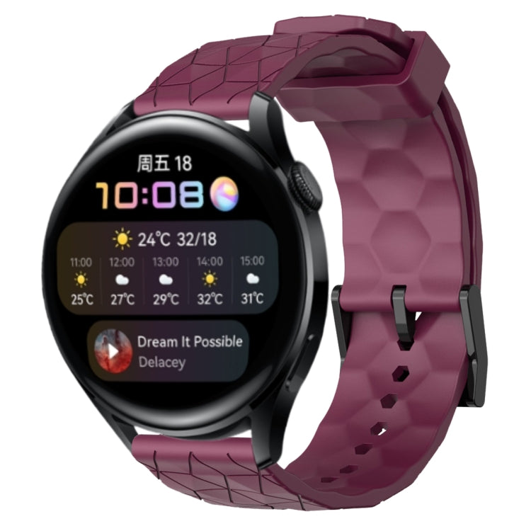 For Huawei Watch 3 22mm Football Pattern Solid Color Silicone Watch Band