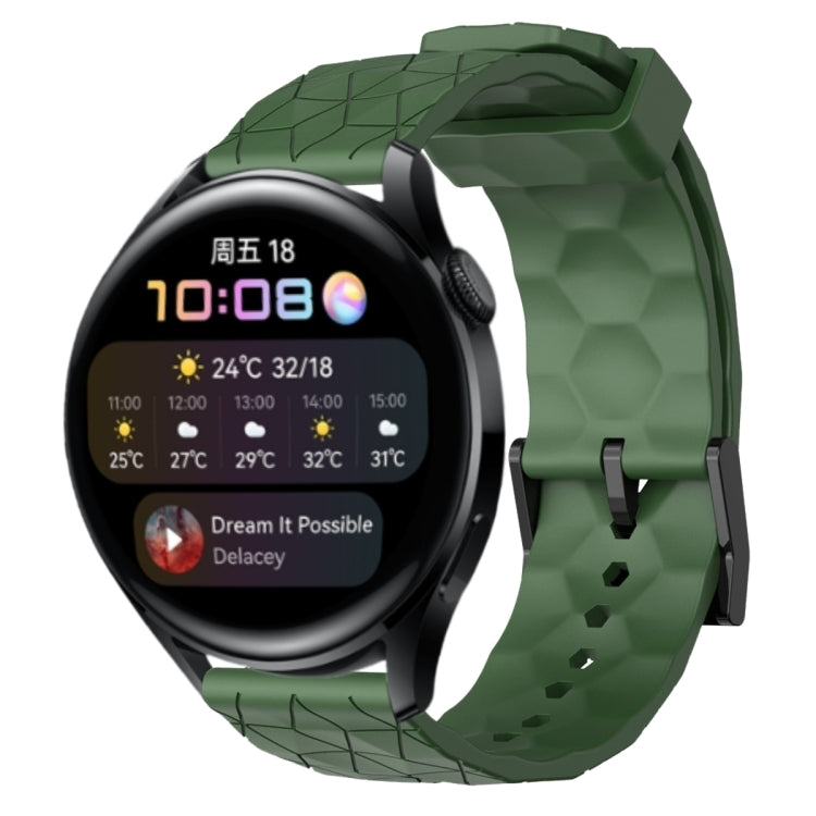For Huawei Watch 3 22mm Football Pattern Solid Color Silicone Watch Band